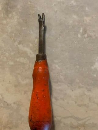 Vintage Tack And Staple Puller With Wood Handle Upholstery Hand Tool
