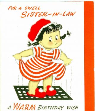 Vintage Norcross Susie Q Greeting Card Sister - In - Law Nightgown 3324