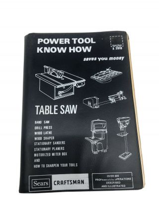 Vintage 1975 Sears Craftsman Power Tool Know How Table Saw