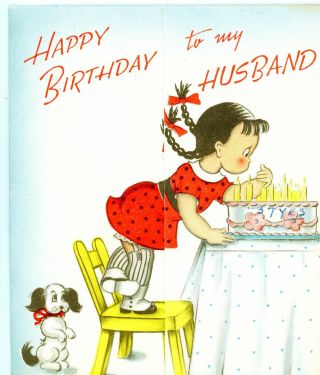 Vintage Norcross Susie Q Greeting Card To My Husband 3318