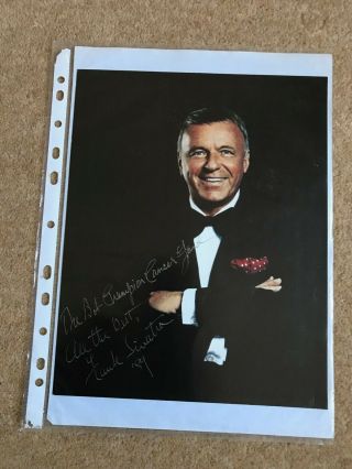 Signed Photograph Of Frank Sinatra For Tenovus Cancer Charity (wales)