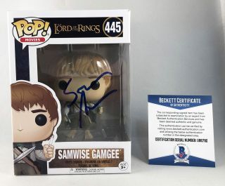 Sean Astin Signed Funko Pop Figurine Samwise Gamgee 445 Lord Of The Rings Be.