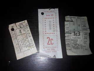 Malta - 3 Vintage Bus Tickets