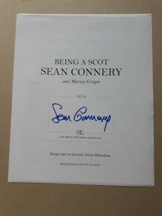 Sean Connery Signed 10 " X8 " Page From The Book With Uacc Rd C.  O.  A Certified