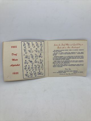 Alphabet Deaf And Mute Sign Language Pocket Card,  Vintage 54 & 55 Calendars