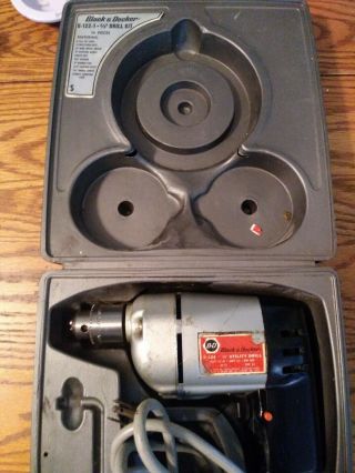 Vintage Black and Decker U - 122 - 1 3/8 utility drill with case 2