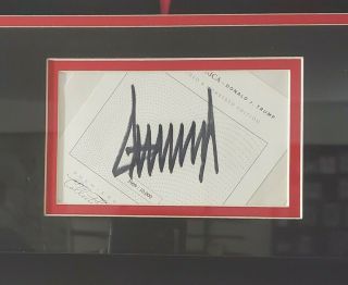 Donald Trump Signed Autograph Cut Framed Display 45th President Auto Premiere 2