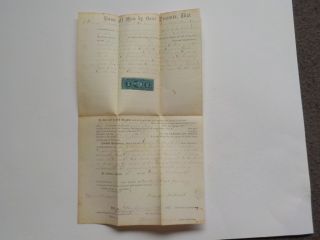 Antique Document 1869 Acton York County Maine Land Revenue Stamp Real Estate Vtg
