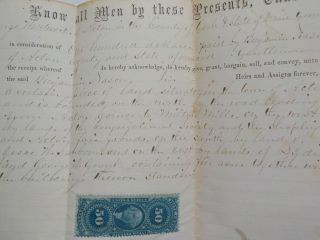 Antique Document 1869 Acton York County Maine Land Revenue Stamp Real Estate VTG 2
