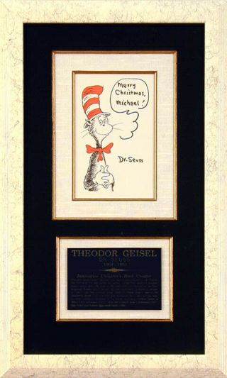 Theodor " Dr.  Seuss " Geisel - Inscribed Printed Art Signed In Ink