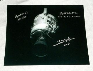 Fred Haise Apollo 13 Lmp Astronaut Autograph Signed 8 " X 10 " B&w Photo Nasa
