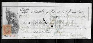 Hick Girl - U.  S.  Bank Check 1866 Banking House Of A.  Kingsbury A1