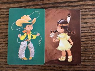 Swap Cards Cowboy & Native Indian Girl 1960’s Kitsch Collectable Vintage