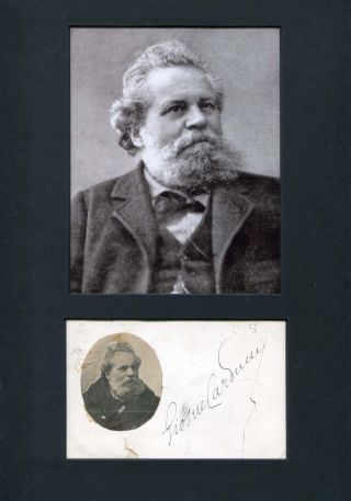 Giosue Carducci Nobel Prize In Literature Autograph,  Signed Card Mounted