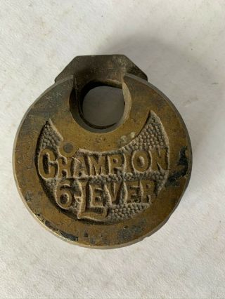 Champion 6 Lever Brass Lock / No Key