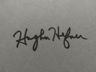 Hugh Hefner Signed Autograph Playboy Book 50 Years W/ 4 More Autographed Folds