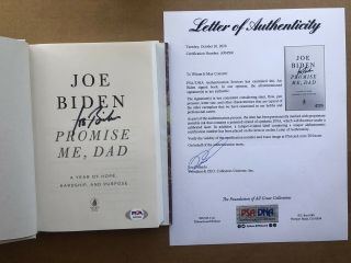 Joe Biden Vice President Signed Autograph Promise Me Dad Book Psa/dna Loa