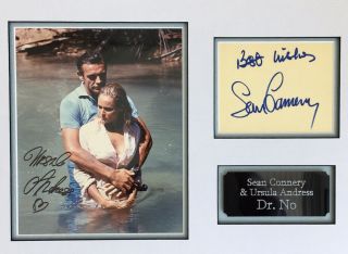 Authentic Sir Sean Connery And Ursula Andress Signed Autographed Display Dr No