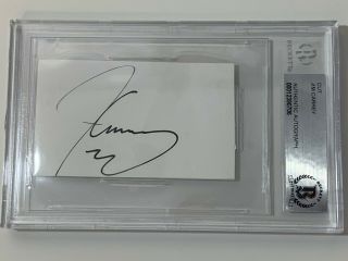 Jim Carrey Autograph Signed Cut Signature Beckett Certified Encased 3.  5x5