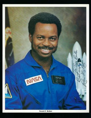 Ron Mcnair Signed 8x10 Nasa Litho Jsa Authenticated Sts - 51l Disaster Astronaut
