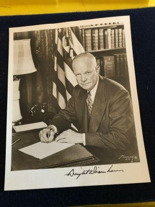 Vintage Dwight Eisenhower Signed B&w 8x10 Photo 1
