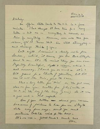 President Dwight D.  Eisenhower Signed Handwritten Note Letter W/ Envelope