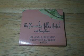 Vintage The Beverly Hills Hotel And Bungalows California Matchbook Unstruck