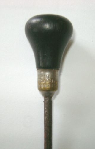 Vintage miniature black wood handle flat head screwdriver Millers Falls Co 3