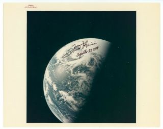 Fred Haise Signed Rare Nasa Photo Apollo 13 Psa/dna