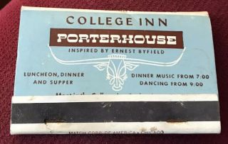 Matchbook College Inn Porterhouse The Sherman Hotel Chicago Unstruck