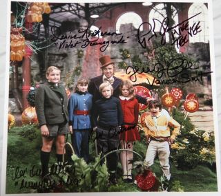 11 " X 11 " Willy Wonka Photo Autographed (signed) By Five,  Bonuses