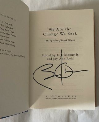 President Barack Obama Signed Autographed We Are The Change We Seek 2