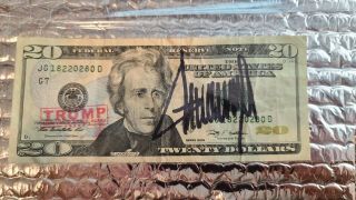 Donald Trump Signed $20 Dollar Bill Currency Maga 2020 Psa Dna Auto President