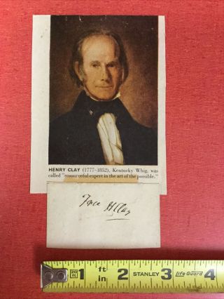 Henry Clay Hand Signed Autograph - U.  S.  Senator From Kentucky