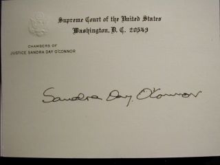 Signed Supreme Court Justice Sandra Day O 