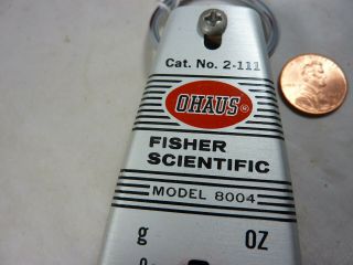 Ohaus Fisher Scientific Balance Scale Model 8004 Cat No 2 - 111 Cap 2000 Gr 2