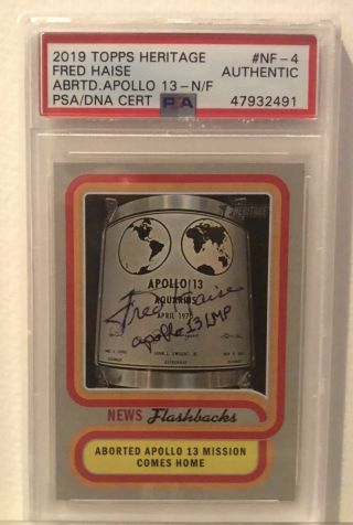 Fred Haise Signed 2019 Heritage Apollo 13 Card Psa/dna Certified Autograph Nasa