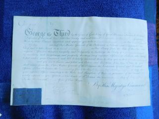 King George Iii Signed Document By The King And General Howe 1798