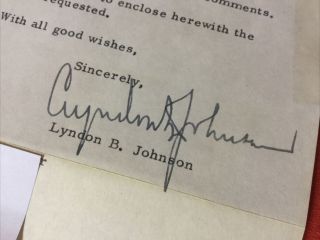 Lyndon B.  Johnson Hand Signed Autograph - 36th United States President 2