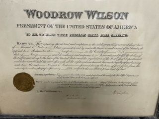 WOODROW WILSON - CIVIL APPOINTMENT SIGNED 1914 WITH CO - SIGNERS 2