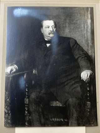 Grover Cleveland Signed Card Gelatin Silver Photograph Harris & Ewing 2