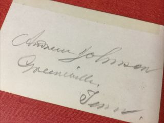 Andrew Johnson Hand Signed Autograph - 17th United States President 2