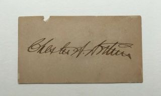 Chester A.  Arthur Signed Card Autographed Cut Signature 2