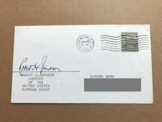 Robert H Jackson Signed Envelope Supreme Court Justice Autograph Dated 1945 Sase