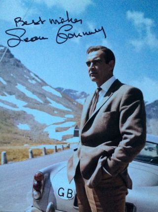 Sean Connery Roger Moore Signed Photos 8 - 10 James Bond Two For Price Of One