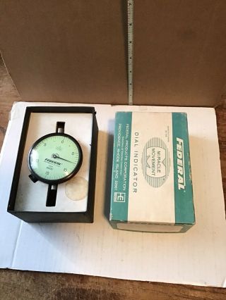 Vintage Federal Dial Indicator Full Jeweled D5m.  0005” Boxed