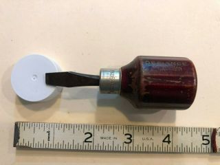 Vintage Defiance By Stanley Usa Stubby Screwdriver Wooden Handle/flat Blade