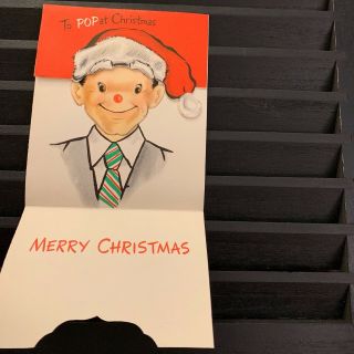Vintage Greeting Card Christmas Santa Claus Snowman Pop Man 2