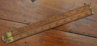 Vintage Stanley 18 Folding Wood Two Foot Ruler