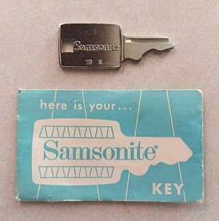 Vintage Samsonite Key 70s W/original Tag Luggage Suitcase Trunk